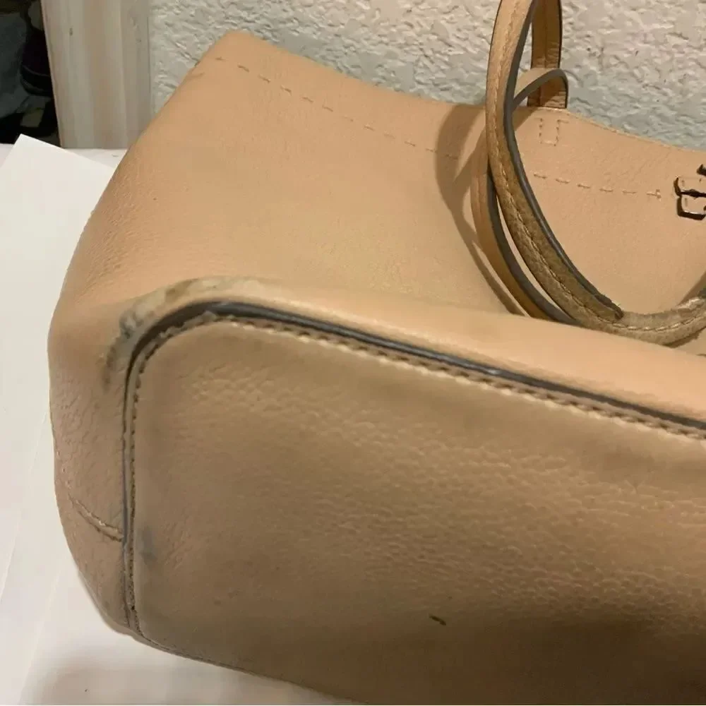 Tory Burch Mcgraw pebbled leather tote bag/purse in pale rose